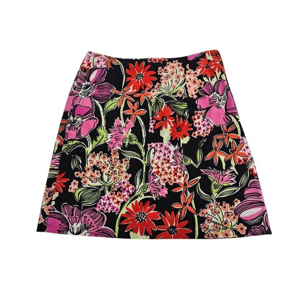 Women's - Lilly Pulitzer Mirabelle Black Floral Market Skirt, Size 4 - Picture 1 of 6